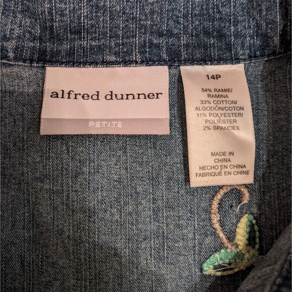 Denim Jacket Embroidered Beaded  Women Blue 14P - Picture 7 of 8